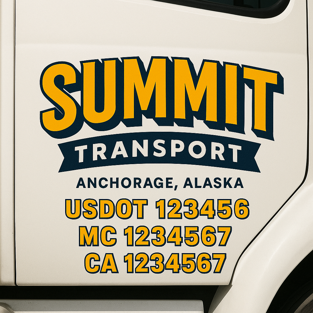 Custom Trucking, Logistics, Work Truck, Semi-Truck, Truck Door Decal Sticker Lettering (Set of 2)