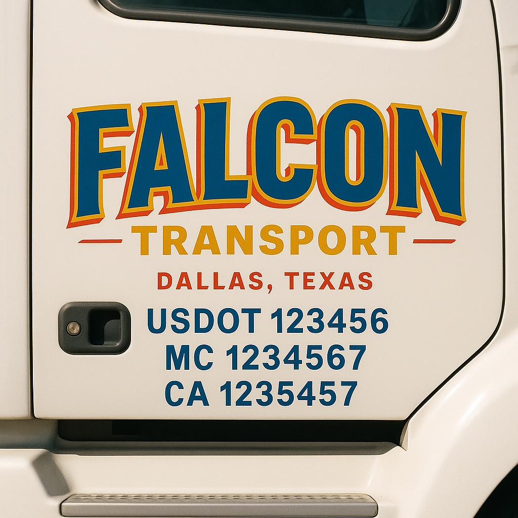 Custom Trucking, Logistics, Work Truck, Semi-Truck, Truck Door Decal Sticker Lettering (Set of 2)