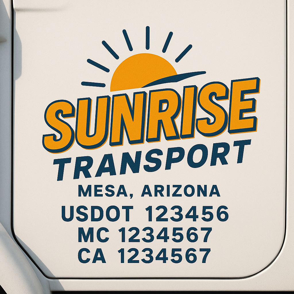 Custom Trucking, Logistics, Work Truck, Semi-Truck, Truck Door Decal Sticker Lettering (Set of 2)