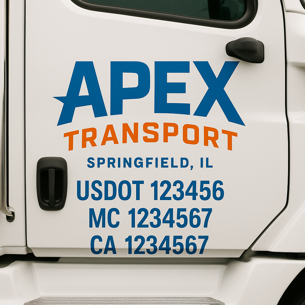 Custom Trucking, Logistics, Work Truck, Semi-Truck, Truck Door Decal Sticker Lettering (Set of 2)