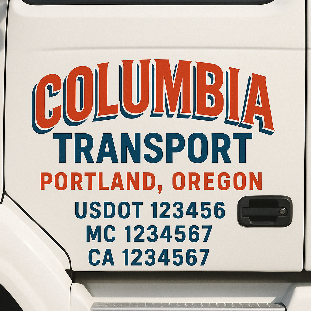 Custom Trucking, Logistics, Work Truck, Semi-Truck, Truck Door Decal Sticker Lettering (Set of 2)