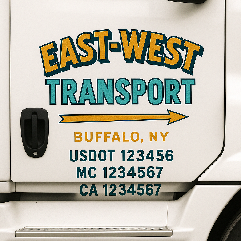 Custom Trucking, Logistics, Work Truck, Semi-Truck, Truck Door Decal Sticker Lettering (Set of 2)