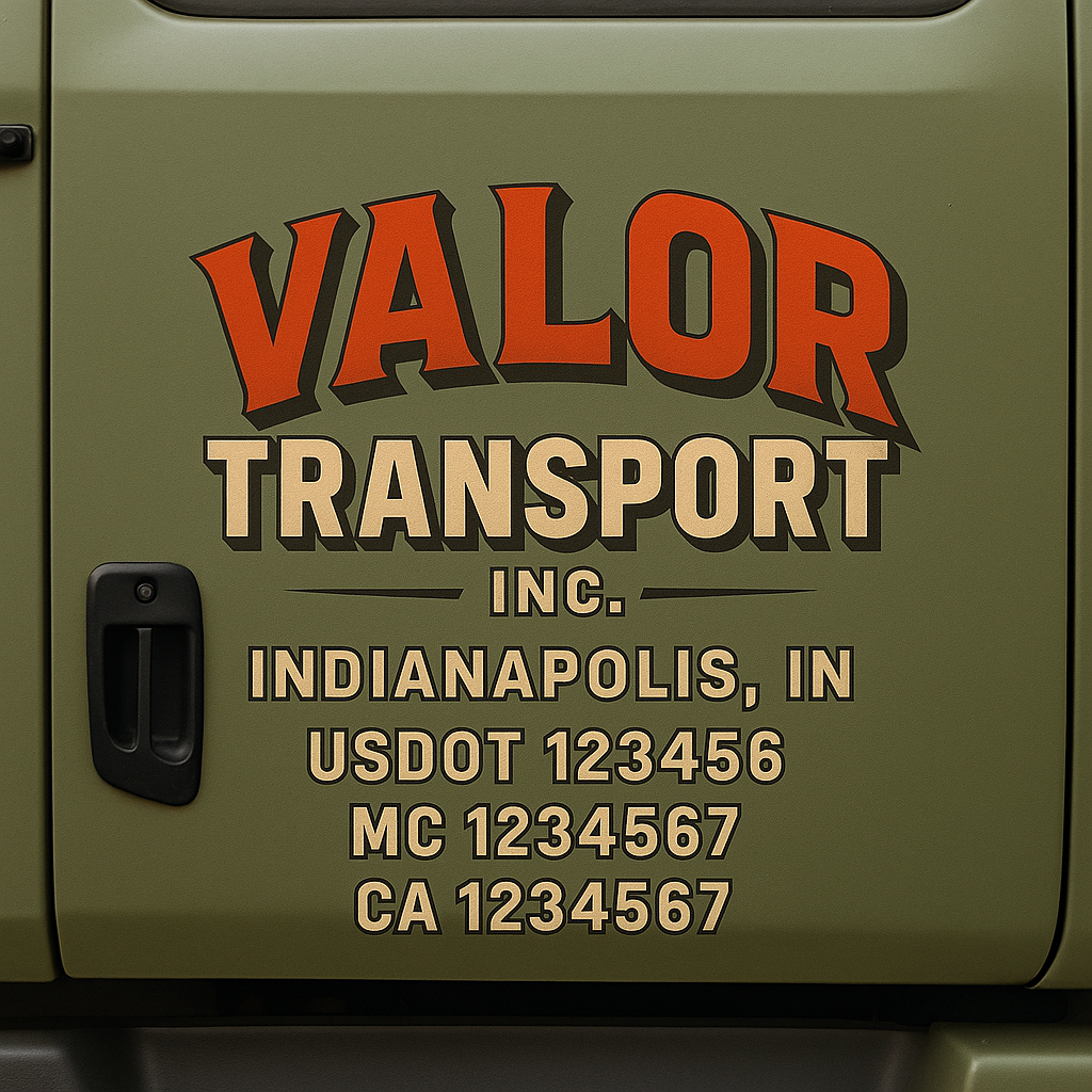 Custom Trucking, Logistics, Work Truck, Semi-Truck, Truck Door Decal Sticker Lettering (Set of 2)