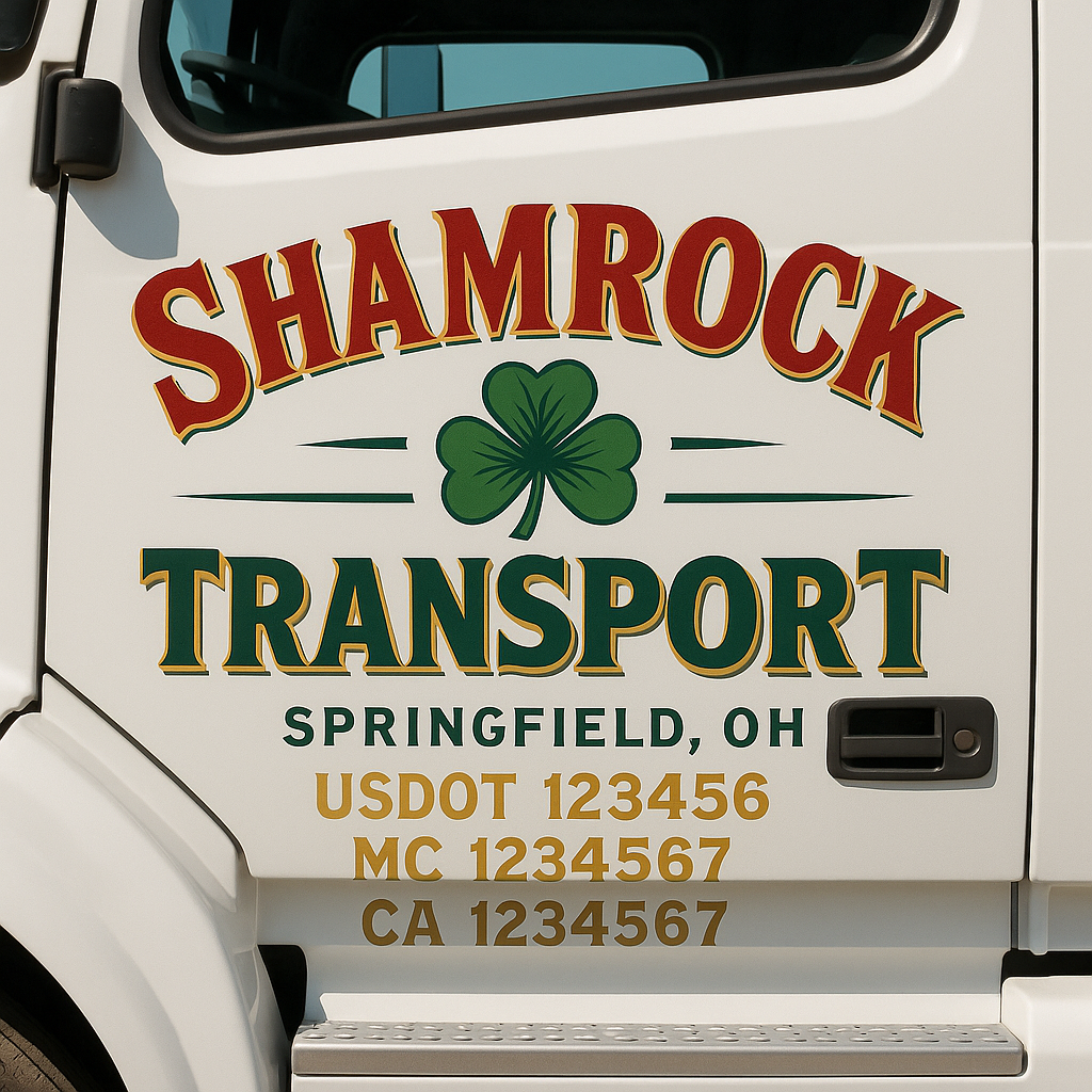 Custom Trucking, Logistics, Work Truck, Semi-Truck, Truck Door Decal Sticker Lettering (Set of 2)