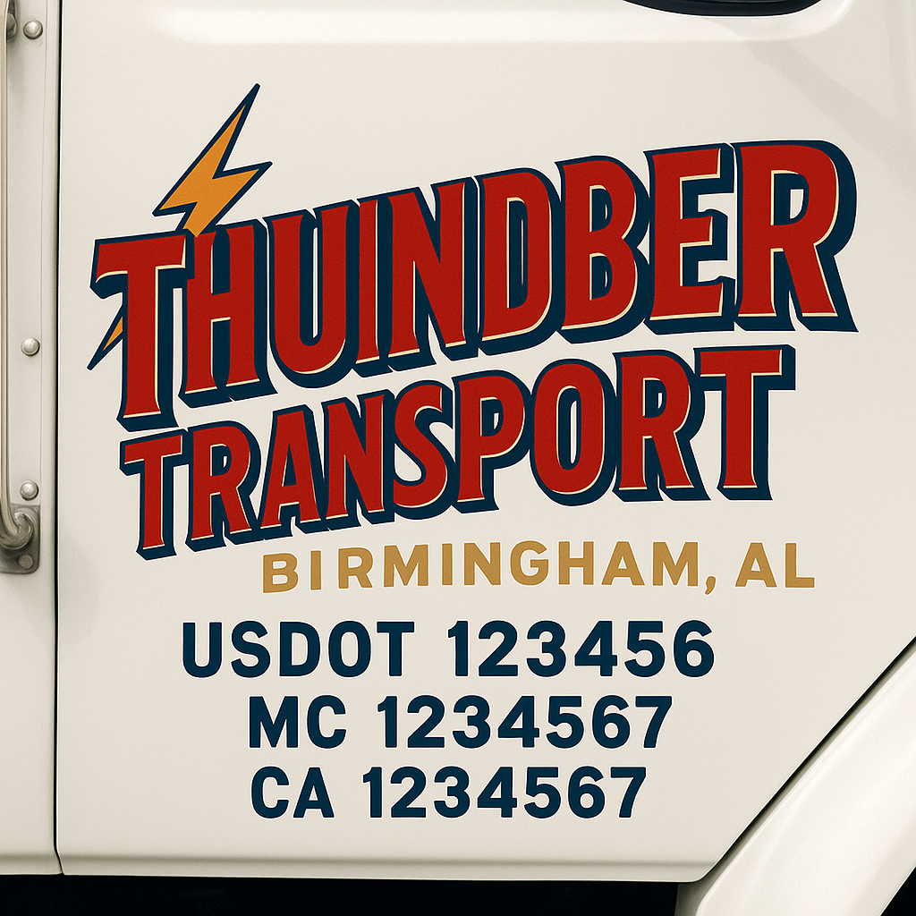 Custom Trucking, Logistics, Work Truck, Semi-Truck, Truck Door Decal Sticker Lettering (Set of 2)