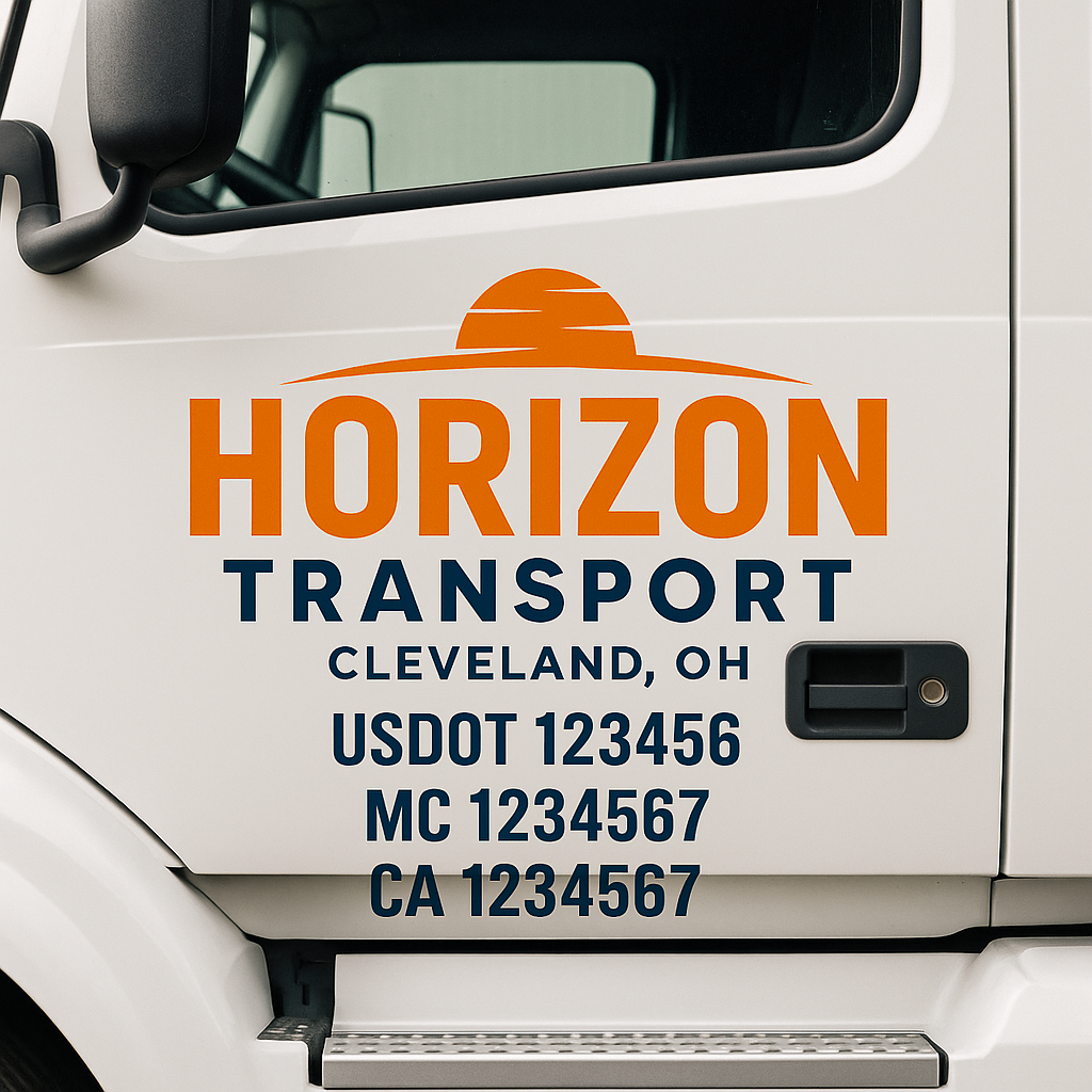 Custom Trucking, Logistics, Work Truck, Semi-Truck, Truck Door Decal Sticker Lettering (Set of 2)