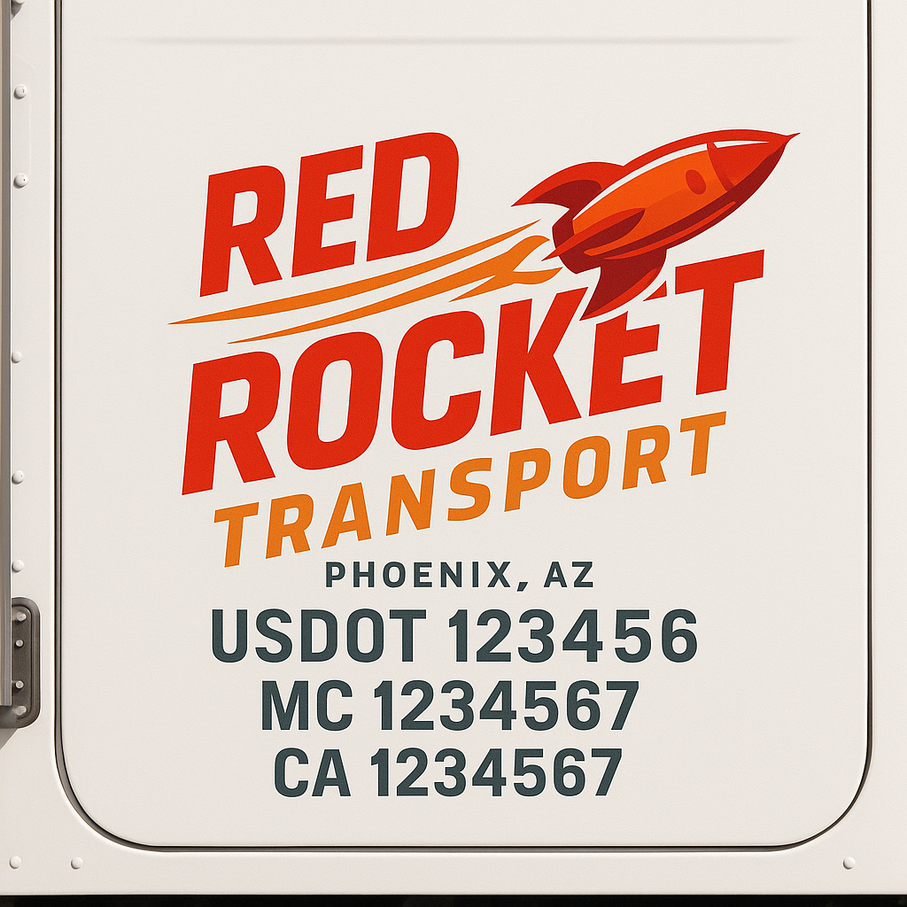 Custom Trucking, Logistics, Work Truck, Semi-Truck, Truck Door Decal Sticker Lettering (Set of 2)