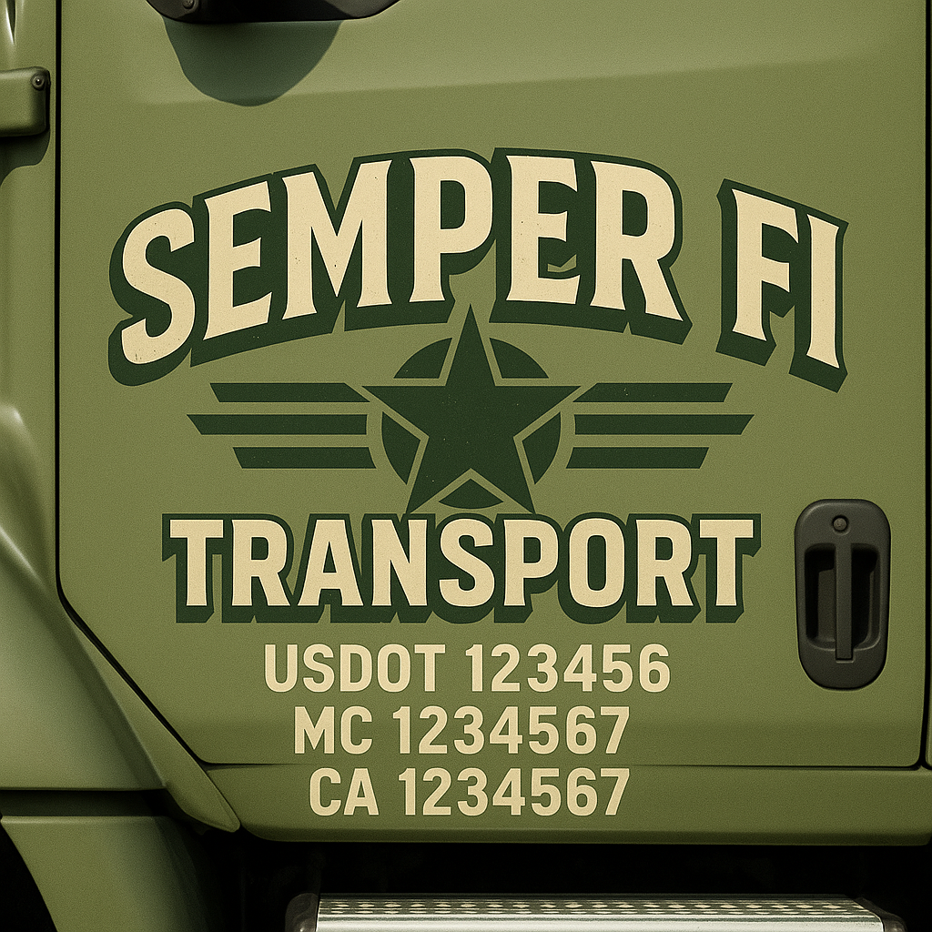 Custom Trucking, Logistics, Work Truck, Semi-Truck, Truck Door Decal Sticker Lettering (Set of 2)