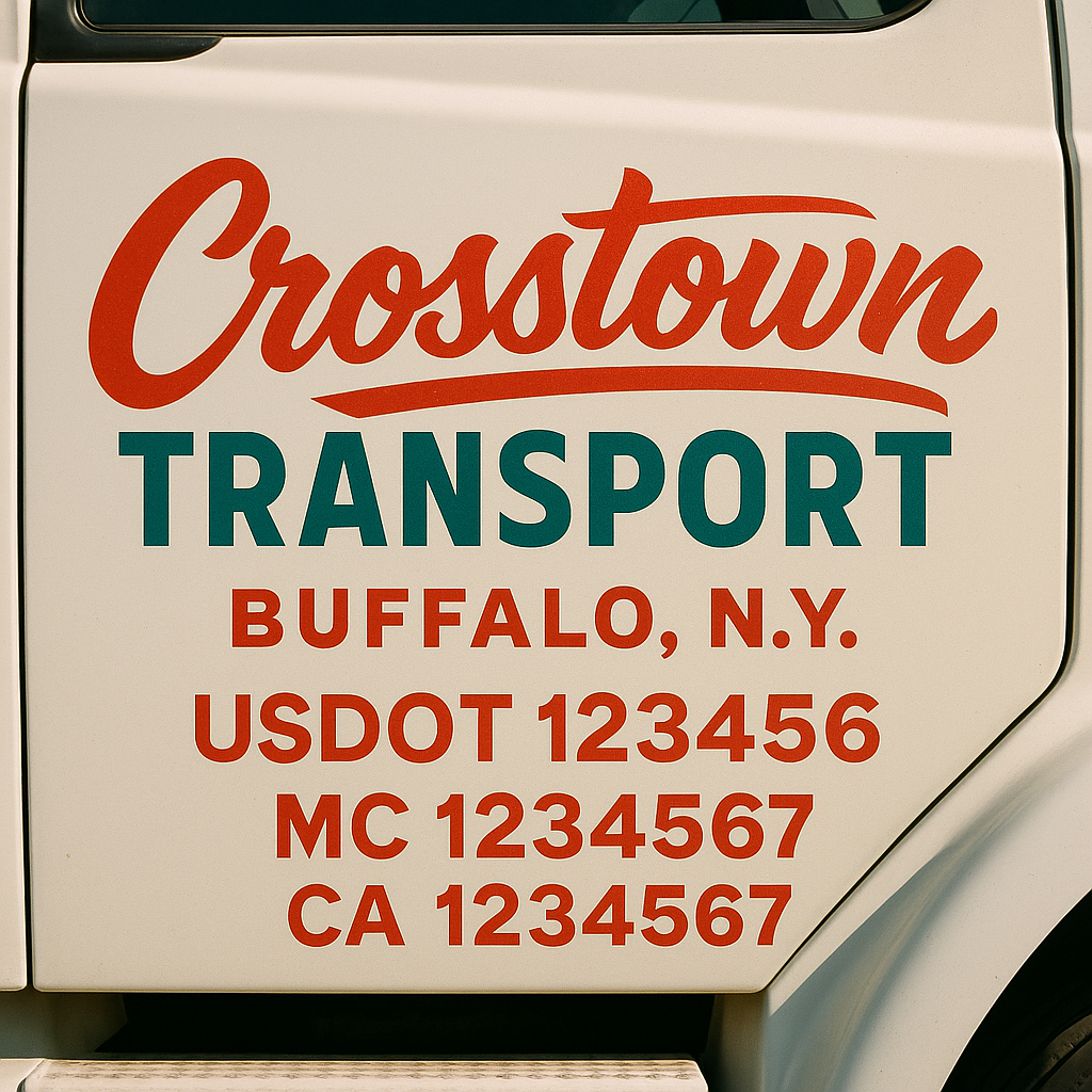 Custom Trucking, Logistics, Work Truck, Semi-Truck, Truck Door Decal Sticker Lettering (Set of 2)