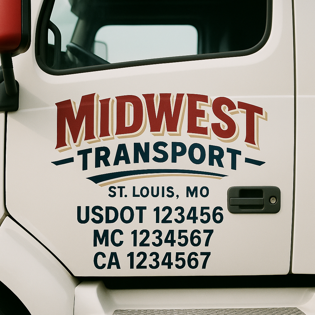 Custom Trucking, Logistics, Work Truck, Semi-Truck, Truck Door Decal Sticker Lettering (Set of 2)