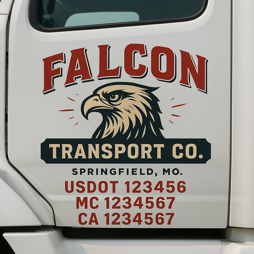 Custom Trucking, Logistics, Work Truck, Semi-Truck, Truck Door Decal Sticker Lettering (Set of 2)