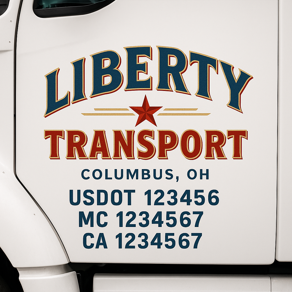 Custom Trucking, Logistics, Work Truck, Semi-Truck, Truck Door Decal Sticker Lettering (Set of 2)