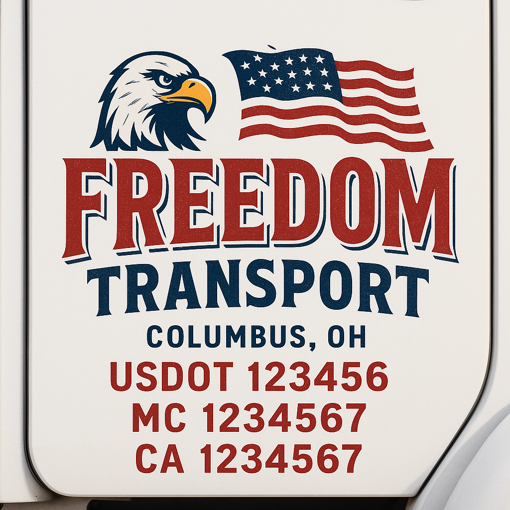 Custom Trucking, Logistics, Work Truck, Semi-Truck, Truck Door Decal Sticker Lettering (Set of 2)