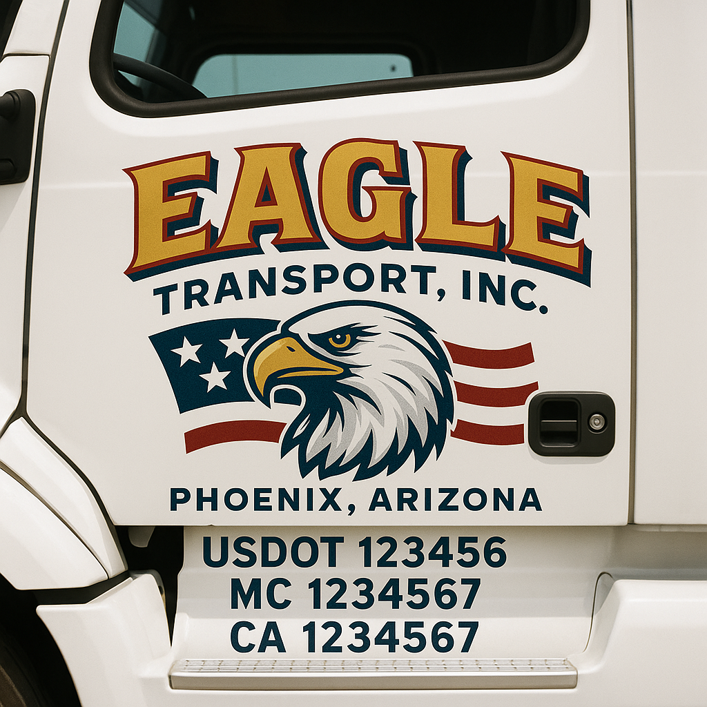 Custom Trucking, Logistics, Work Truck, Semi-Truck, Truck Door Decal Sticker Lettering (Set of 2)
