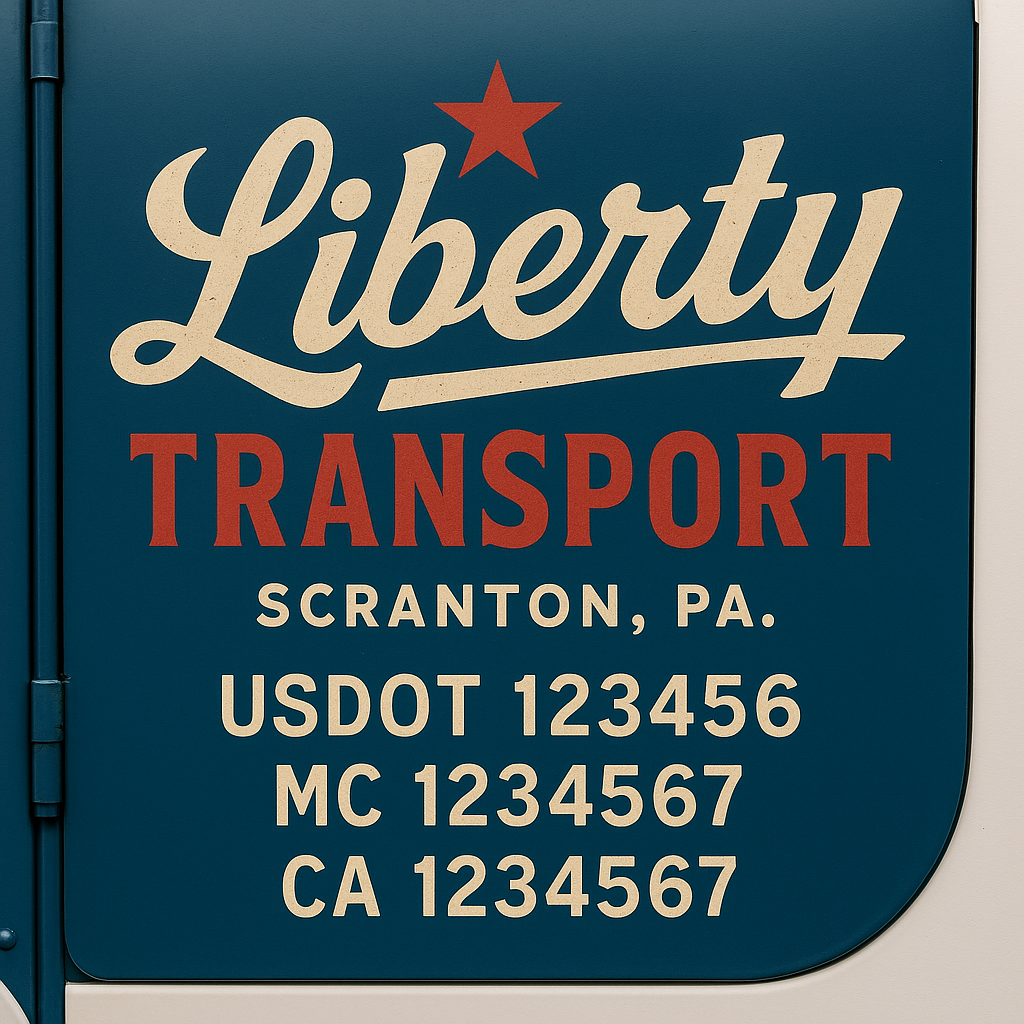 Custom Trucking, Logistics, Work Truck, Semi-Truck, Truck Door Decal Sticker Lettering (Set of 2)