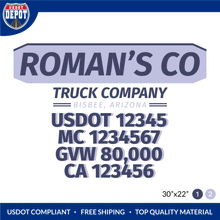 Load image into Gallery viewer, Truck Door Decal With USDOT, MC, GVW, CA
