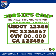 Load image into Gallery viewer, Truck Door Decal With USDOT, MC, GVW, CA
