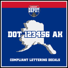 Load image into Gallery viewer, USDOT Number Sticker Decal Lettering Alaska (2-Pack)
