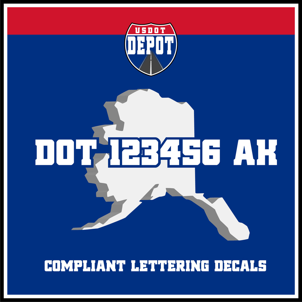 USDOT Number Sticker Decal Lettering Alaska (2-Pack)