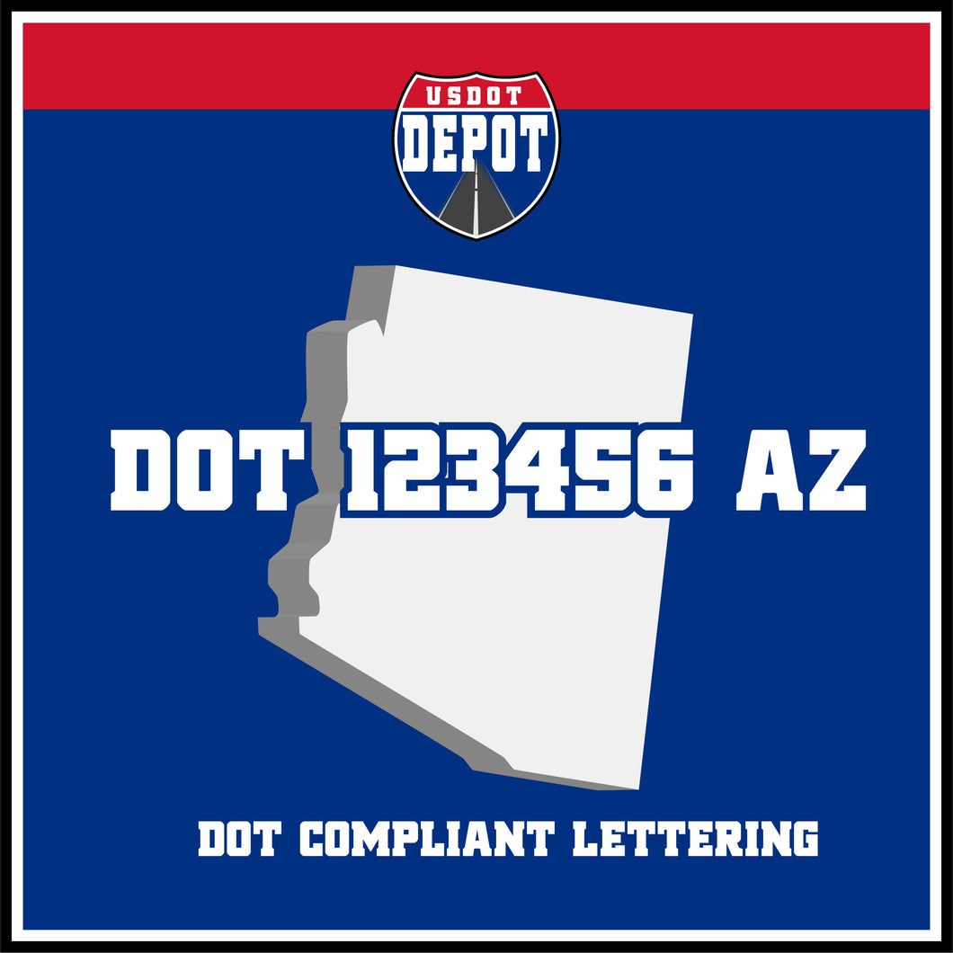 USDOT Number Sticker Decal Lettering Arizona (2-Pack)