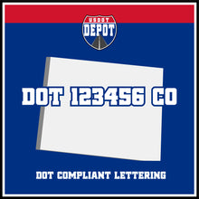 Load image into Gallery viewer, USDOT Number Sticker Decal Lettering Colorado (2-Pack)
