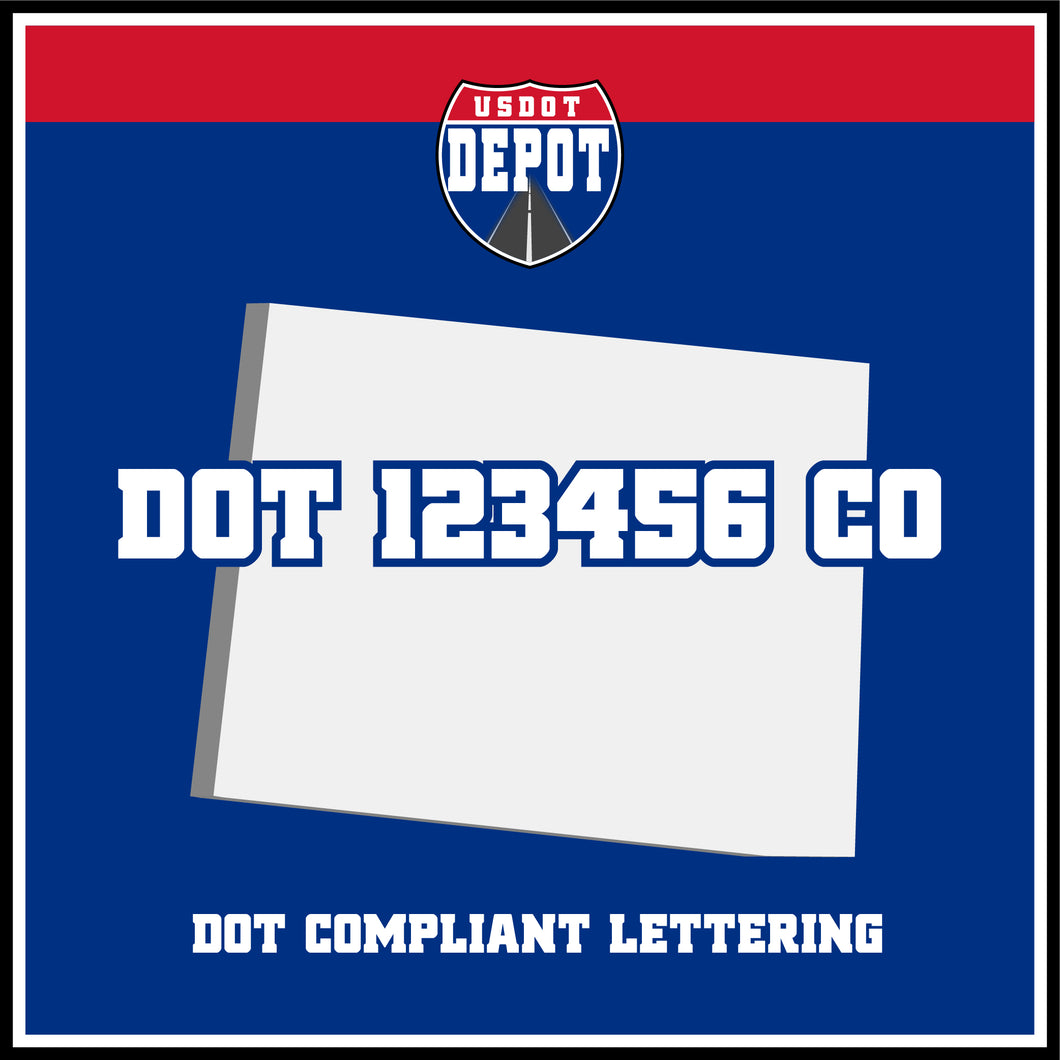 USDOT Number Sticker Decal Lettering Colorado (2-Pack)