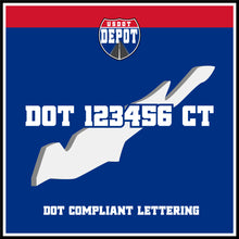 Load image into Gallery viewer, USDOT Number Sticker Decal Lettering Connecticut (2-Pack)
