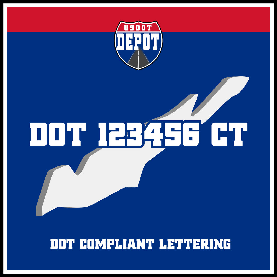USDOT Number Sticker Decal Lettering Connecticut (2-Pack)