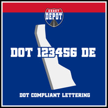 Load image into Gallery viewer, USDOT Number Sticker Decal Lettering Delaware (2-Pack)
