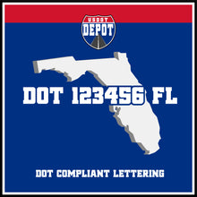 Load image into Gallery viewer, USDOT Number Sticker Decal Lettering Florida (2-Pack)
