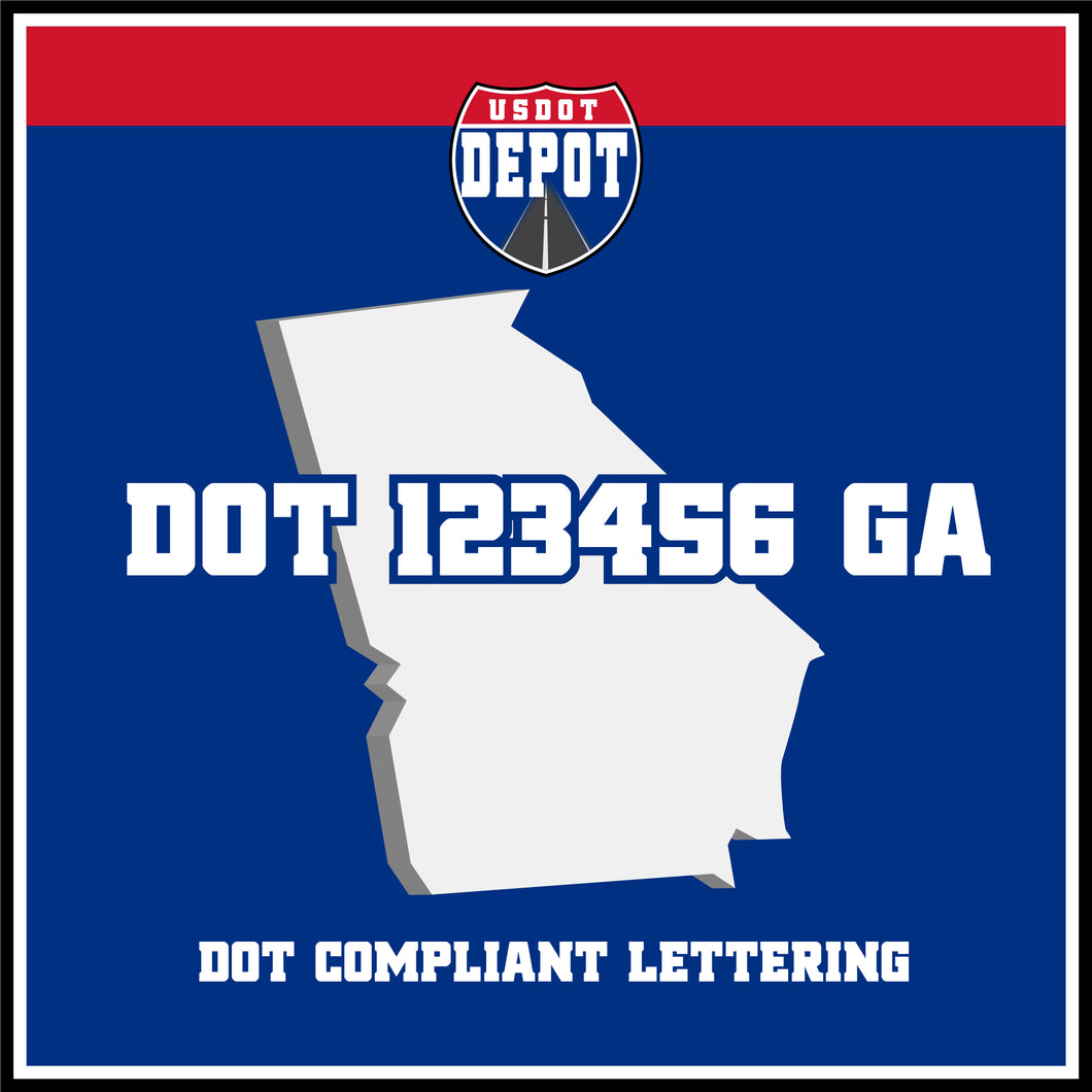 USDOT Number Sticker Decal Lettering Georgia (2-Pack)