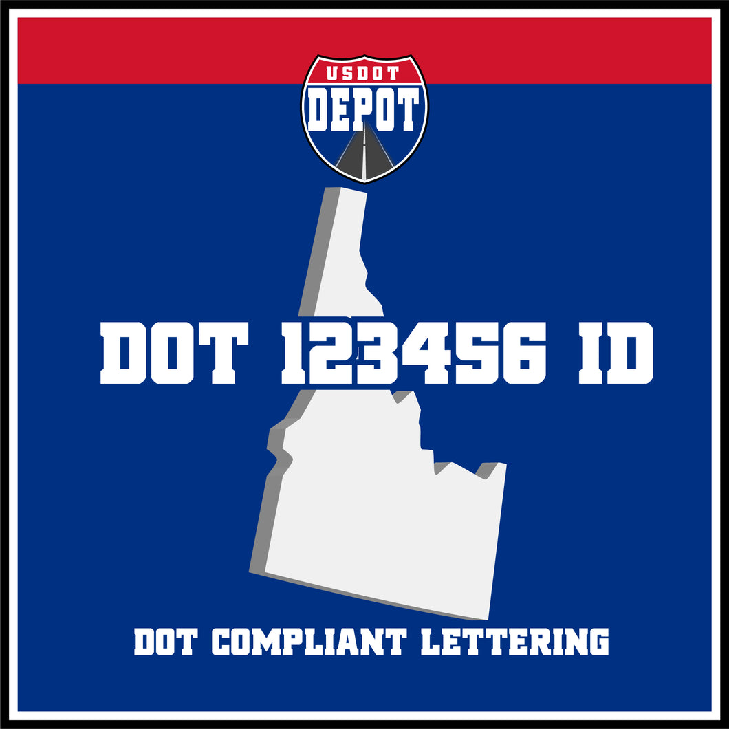 USDOT Number Sticker Decal Lettering Idaho (2-Pack)