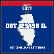 Load image into Gallery viewer, USDOT Number Sticker Decal Lettering Illinois (2-Pack)
