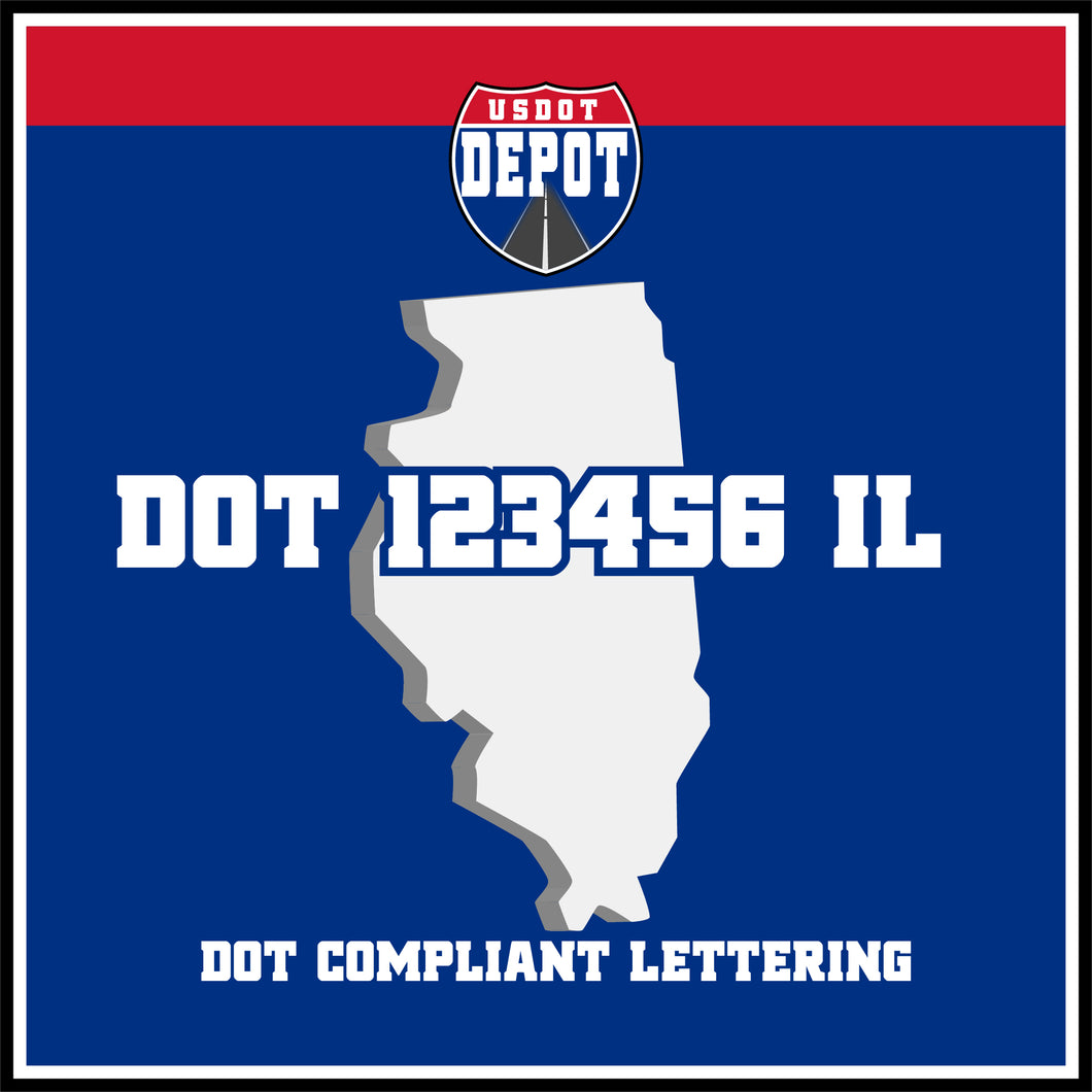 USDOT Number Sticker Decal Lettering Illinois (2-Pack)