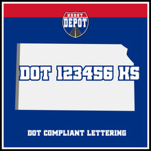 Load image into Gallery viewer, USDOT Number Sticker Decal Lettering Kansas (2-Pack)
