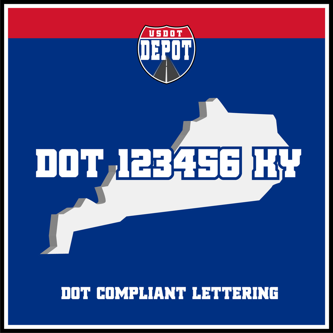 USDOT Number Sticker Decal Lettering Kentucky (2-Pack)