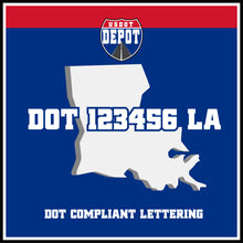 Load image into Gallery viewer, USDOT Number Sticker Decal Lettering Louisiana (2-Pack)
