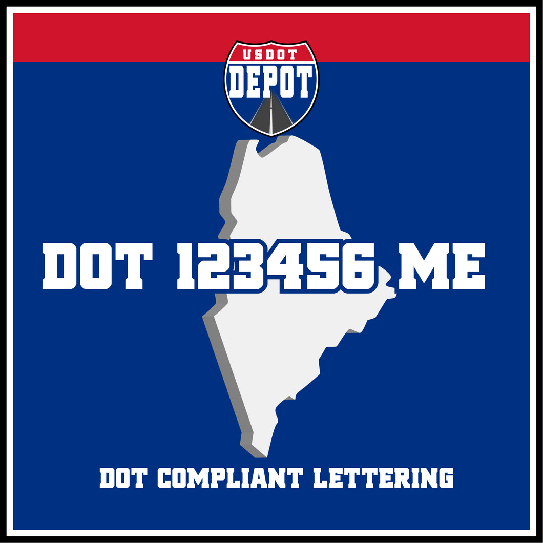 USDOT Number Sticker Decal Lettering Maine (2-Pack)