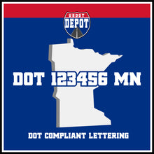 Load image into Gallery viewer, USDOT Number Sticker Decal Lettering Minnesota (2-Pack)
