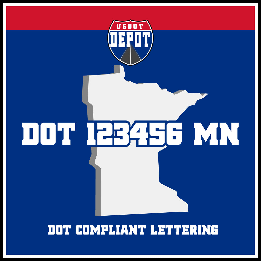 USDOT Number Sticker Decal Lettering Minnesota (2-Pack)