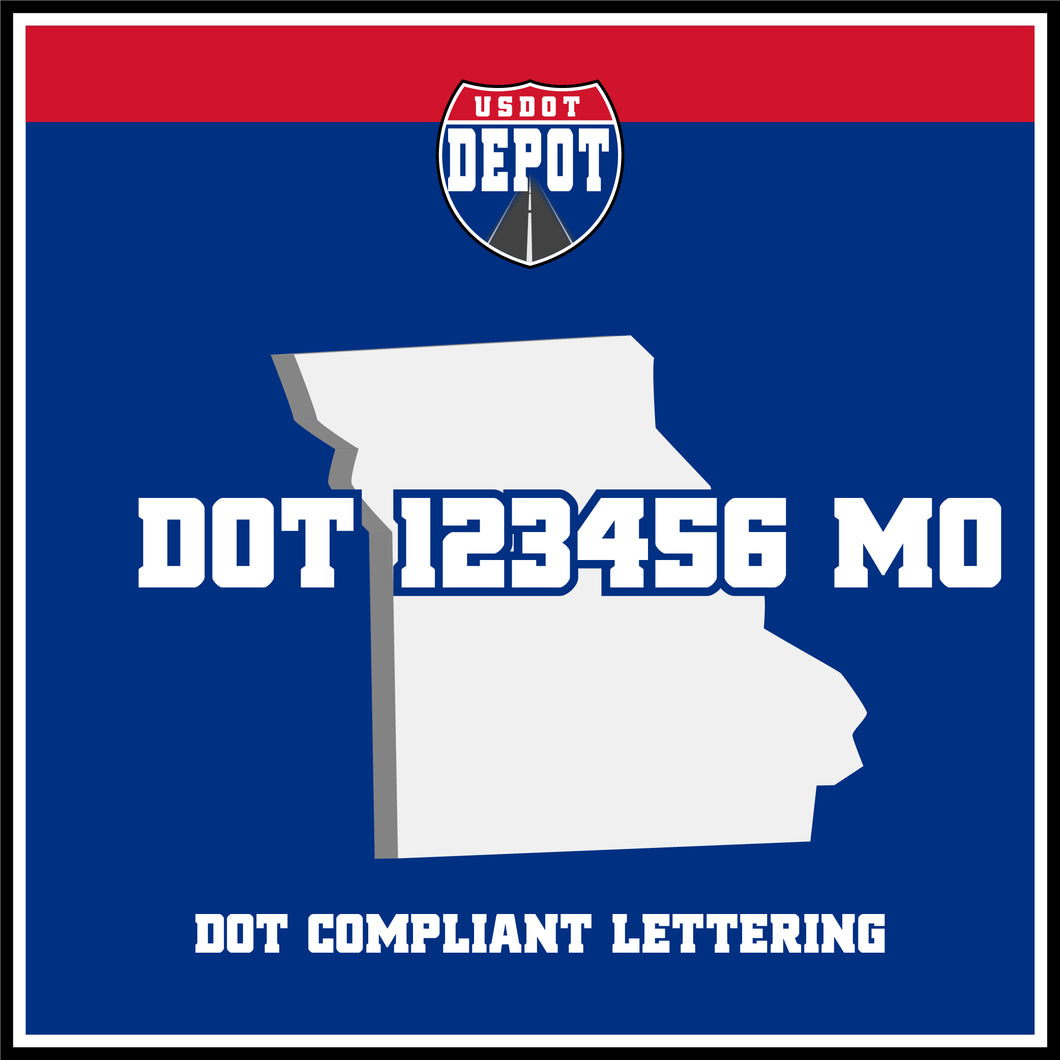 USDOT Number Sticker Decal Lettering Missouri (2-Pack)