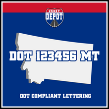 Load image into Gallery viewer, USDOT Number Sticker Decal Lettering Montana (2-Pack)
