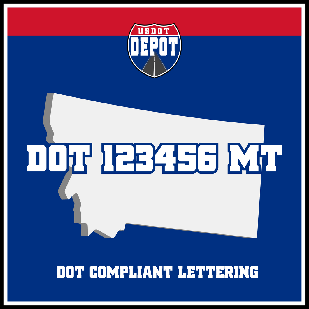 USDOT Number Sticker Decal Lettering Montana (2-Pack)