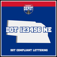 Load image into Gallery viewer, USDOT Number Sticker Decal Lettering Nebraska (2-Pack)
