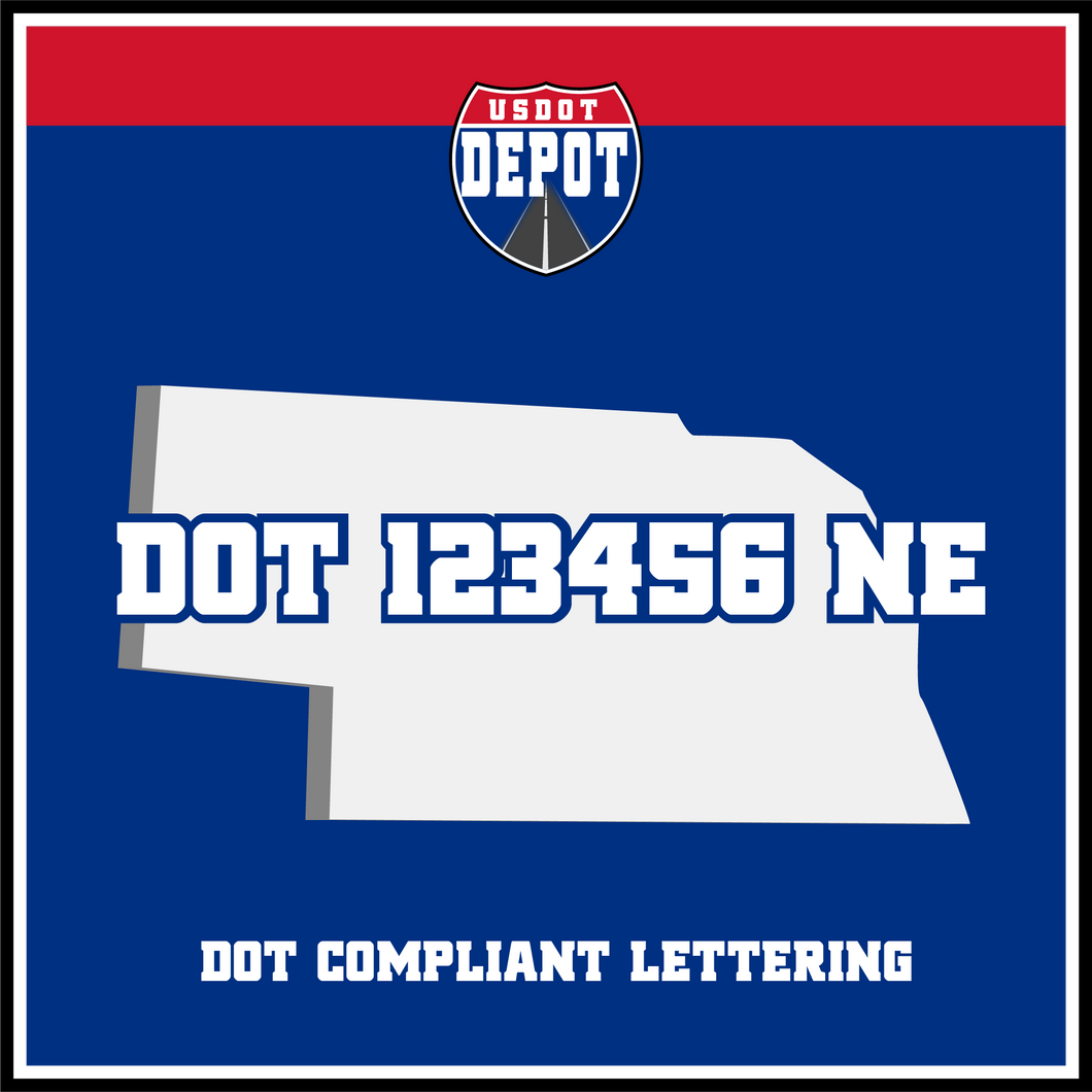USDOT Number Sticker Decal Lettering Nebraska (2-Pack)