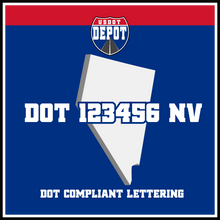Load image into Gallery viewer, USDOT Number Sticker Decal Lettering Nevada (2-Pack)
