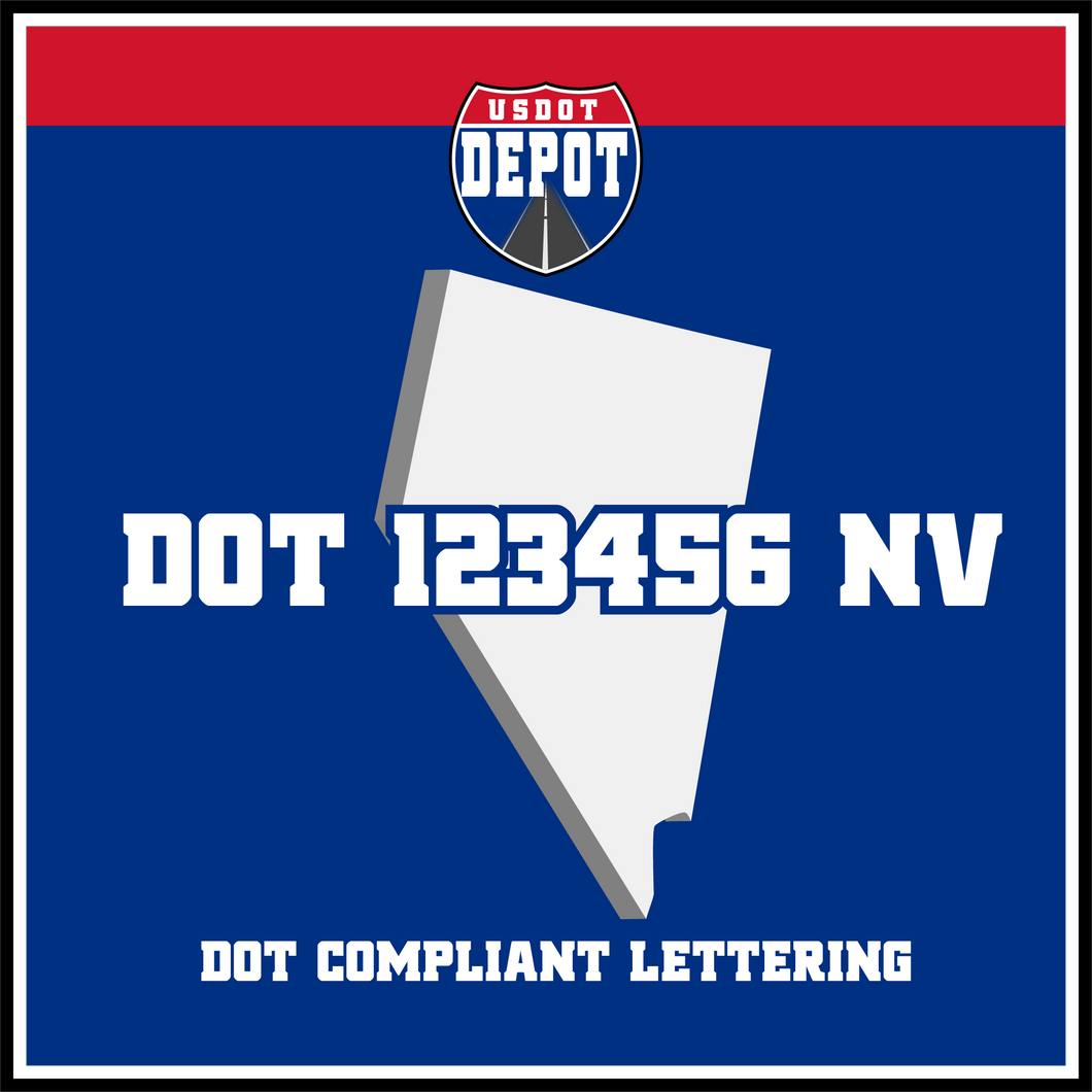 USDOT Number Sticker Decal Lettering Nevada (2-Pack)