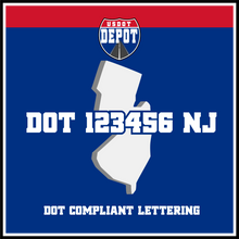 Load image into Gallery viewer, USDOT Number Sticker Decal Lettering New Jersey (2-Pack)
