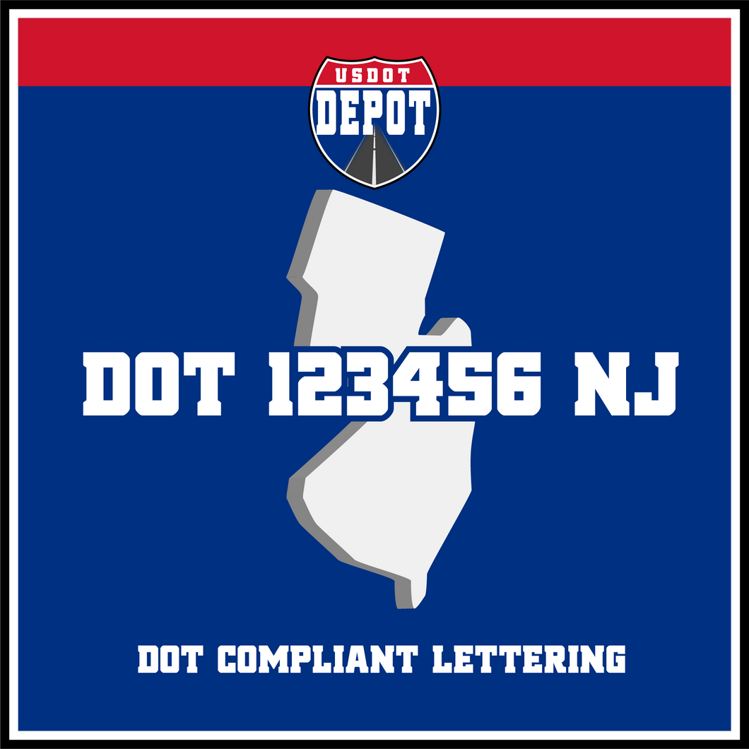 USDOT Number Sticker Decal Lettering New Jersey (2-Pack)