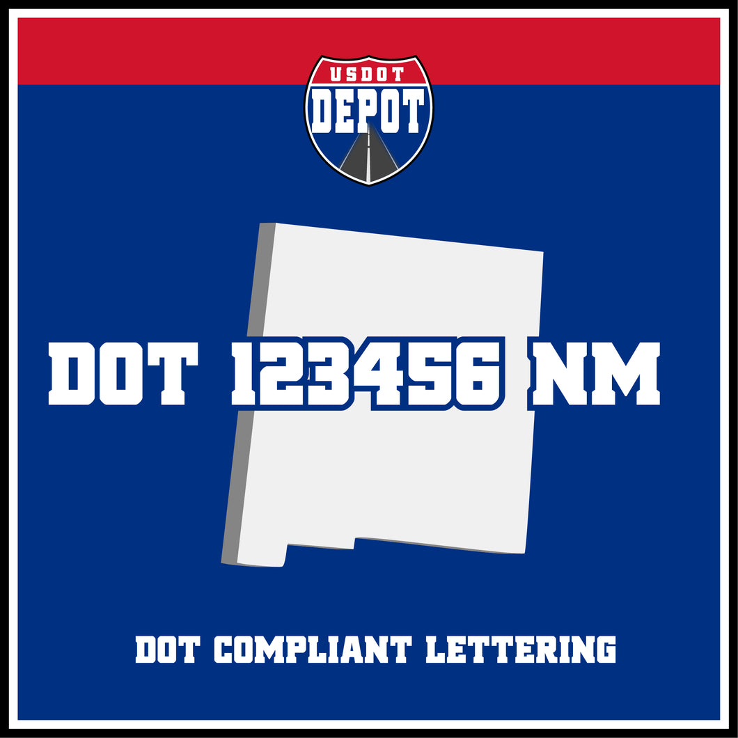 USDOT Number Sticker Decal Lettering New Mexico (2-Pack)
